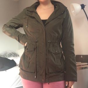 Cargo style military green jacket